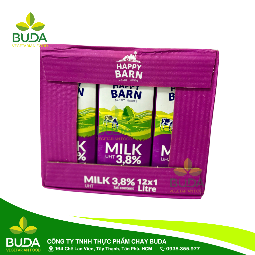 SỮA TƯƠI NGUYÊN KEM HAPPY BARN 3.8% 1L