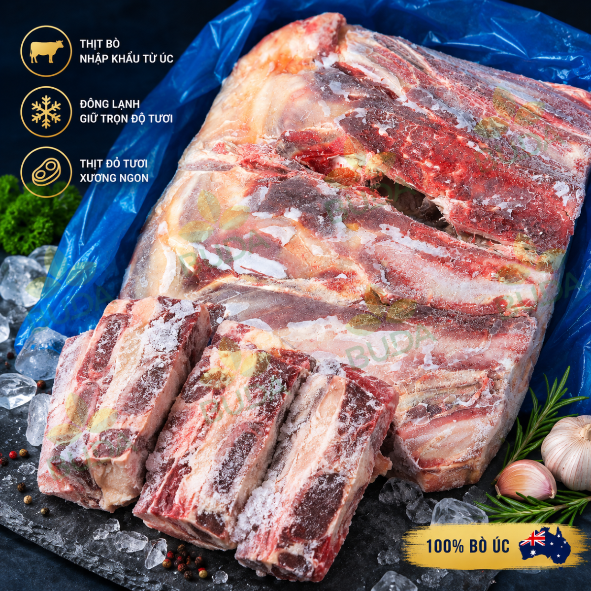 Sườn bò ÚC (phần ức) hiệu GREENHAM (M234) - 65k/kg (Bán theo thùng)