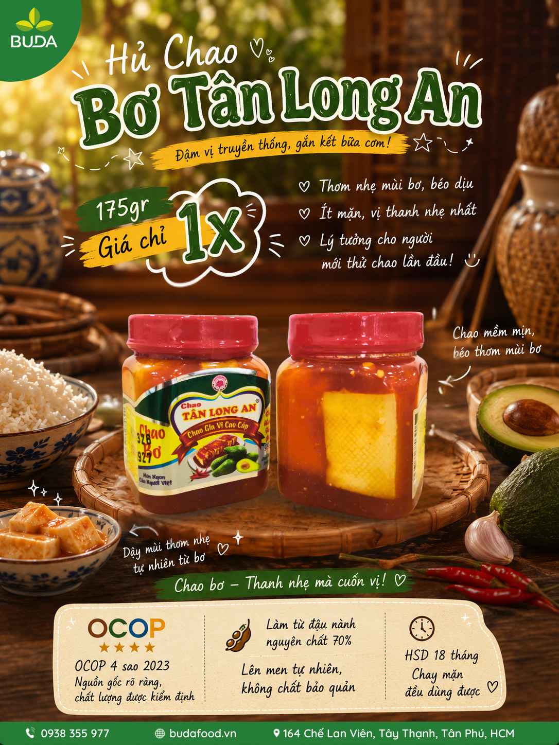 Chao bơ tiểu 175gr/ hủ - 40 hủ/thùng vui lòng liên hệ hotline 0938.355.977 để có giá tốt nhất cho sỉ, lẻ