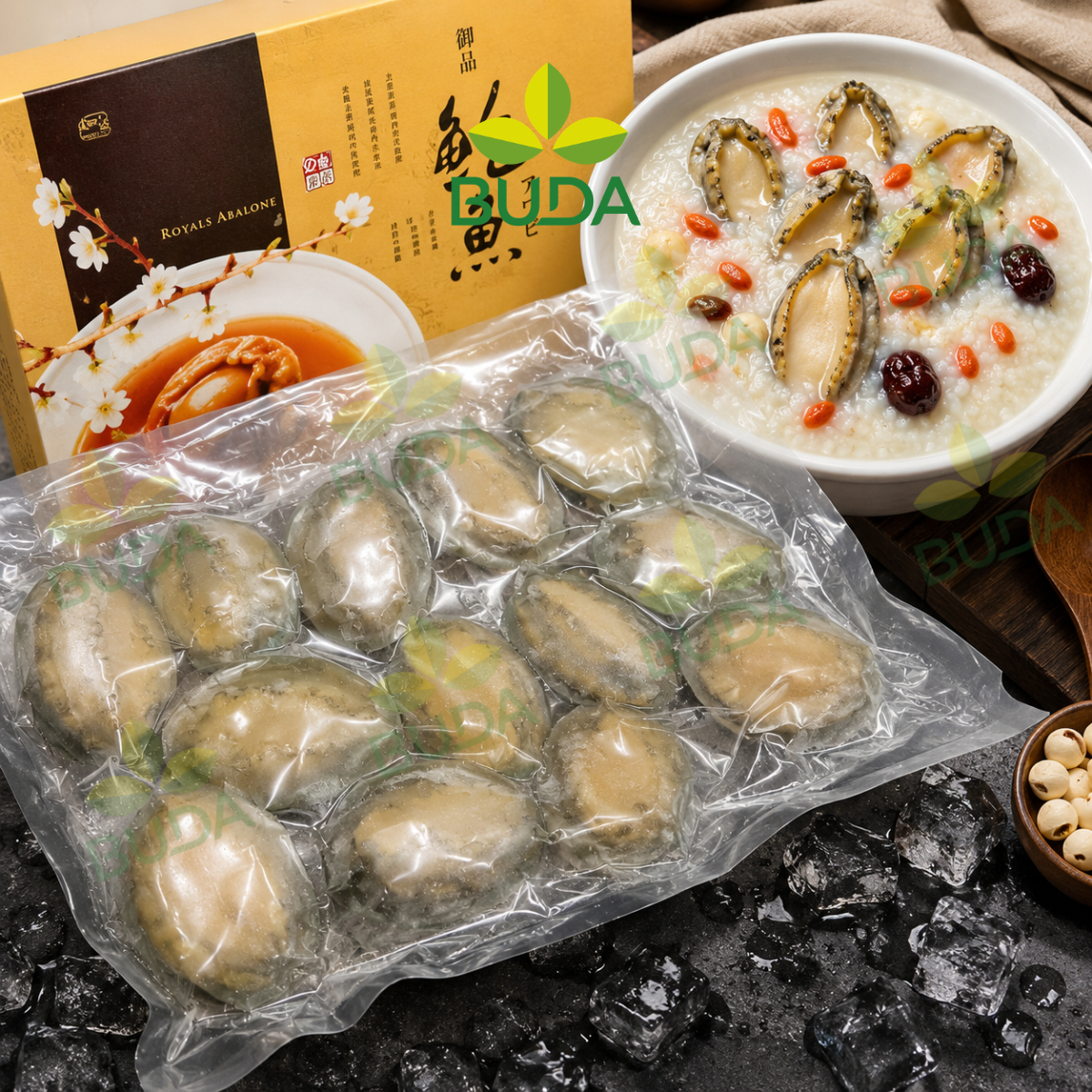 Bào Ngư 12 con/kg Nguyên Vỏ Đông Lạnh Royals Abalone 1Kg/gói NET 5.5 - Cung cấp sỉ & lẻ từ 1 thùng LIÊN HỆ TRỰC TIẾP