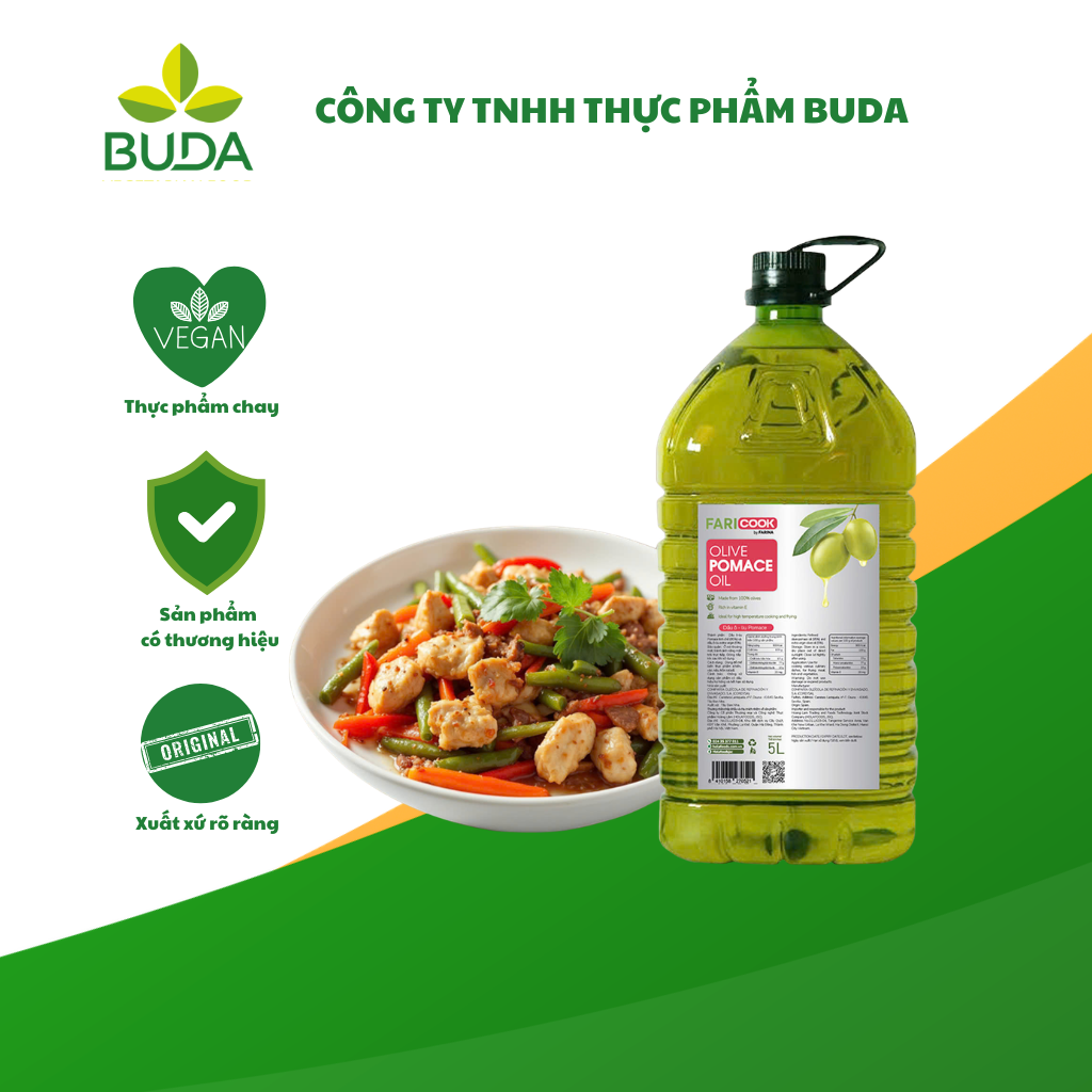 Dầu Olive Pomance Fari Cook 5 lít/ can nhựa